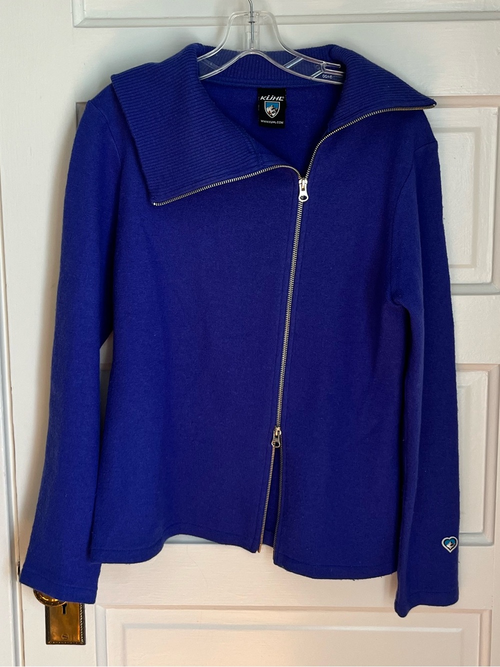 Kuhl Large Women's Purple Asymmetrical Zip Sweater Merino Wool